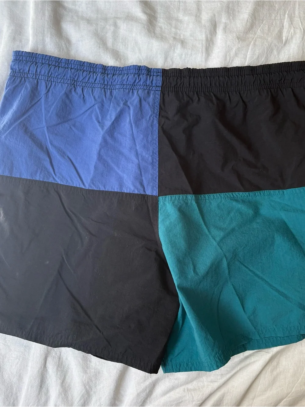 Vintage Body Glove Men's Colorblock Swim/Board Shorts in Teal, Blue & Black